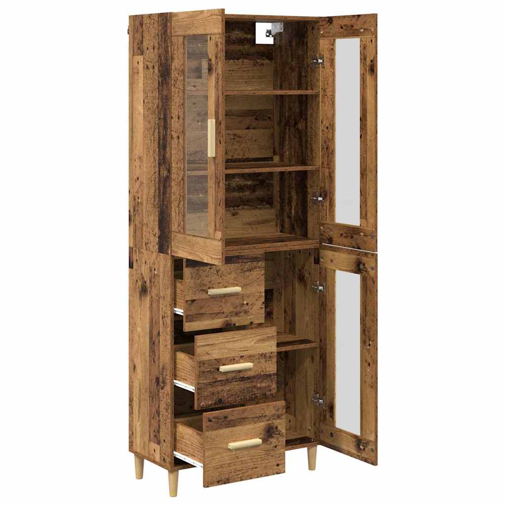 Hoge kast met lade Oud Hout 69,5 x 34 x 180 cm Bewerkt hout is nu te koop bij PeponiXL, paradijselijk wonen!