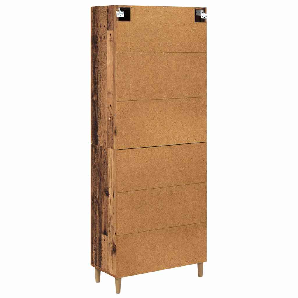 Hoge kast met lade Oud Hout 69,5 x 34 x 180 cm Bewerkt hout is nu te koop bij PeponiXL, paradijselijk wonen!