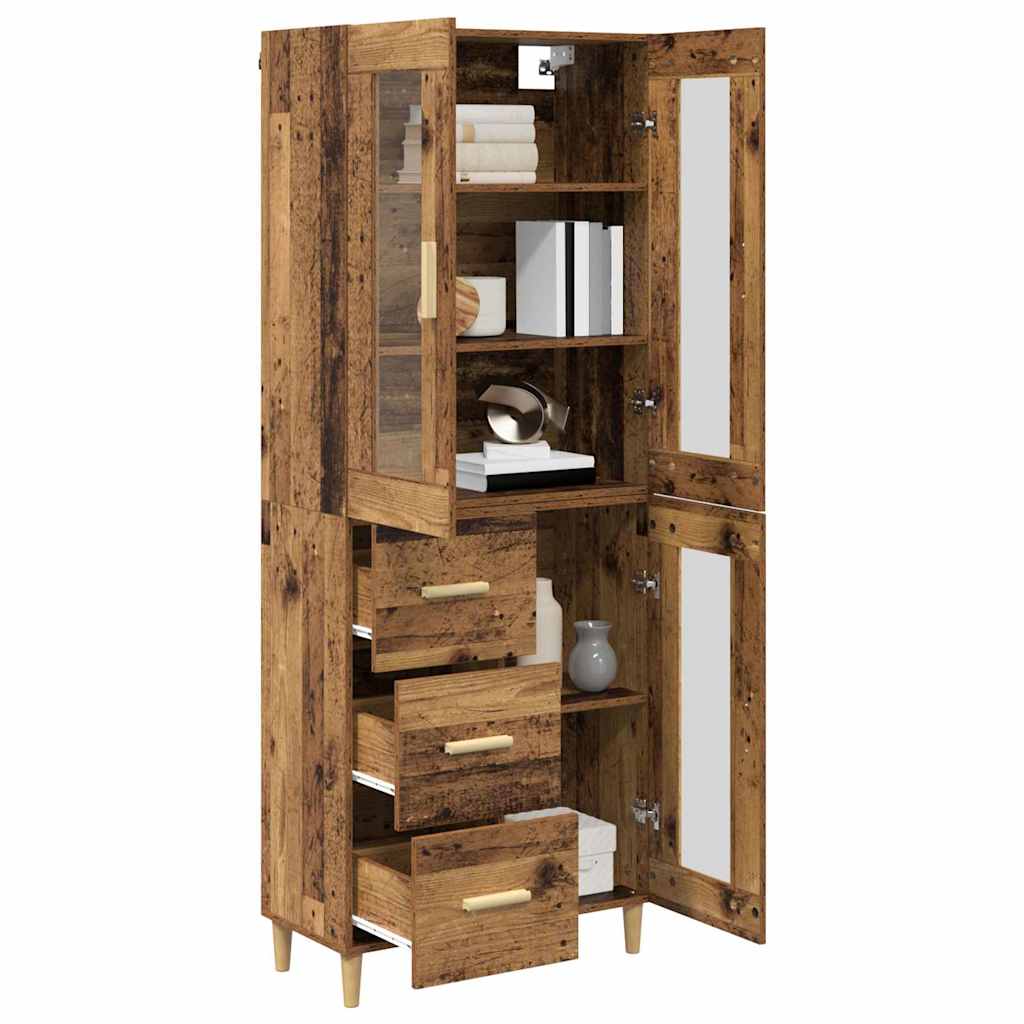 Hoge kast met lade Oud Hout 69,5 x 34 x 180 cm Bewerkt hout is nu te koop bij PeponiXL, paradijselijk wonen!