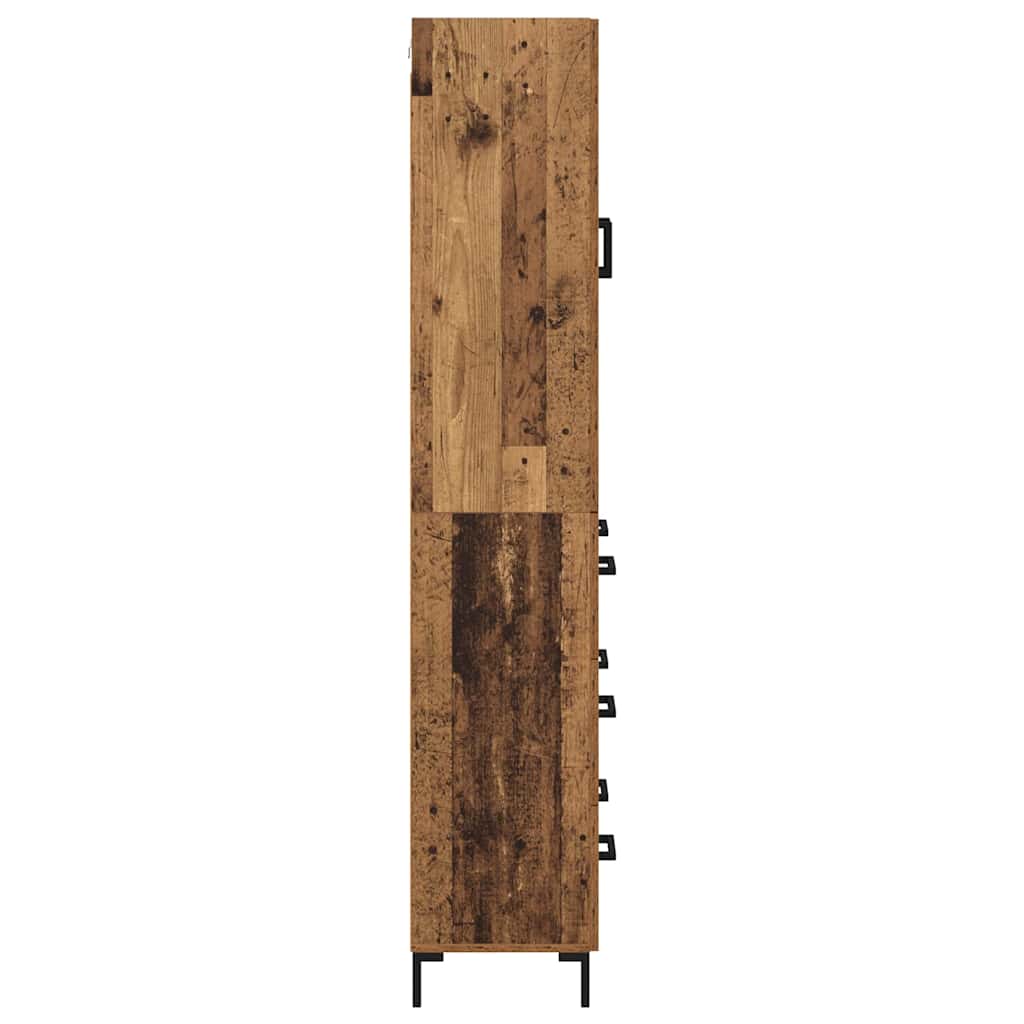 Hoge kast met lade 2 pcs Oud Hout Bewerkt hout is nu te koop bij PeponiXL, paradijselijk wonen!