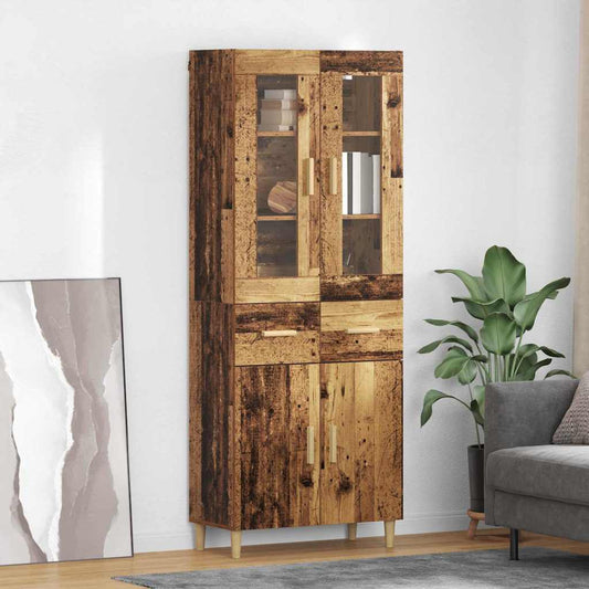 Hoge kast met lade Oud Hout 69,5 x 34 x 180 cm Bewerkt hout is nu te koop bij PeponiXL, paradijselijk wonen!