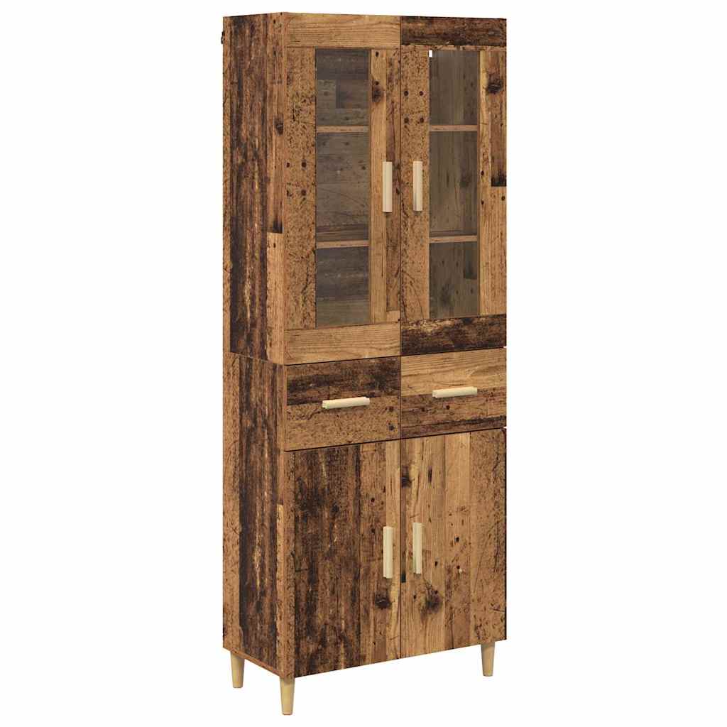 Hoge kast met lade Oud Hout 69,5 x 34 x 180 cm Bewerkt hout is nu te koop bij PeponiXL, paradijselijk wonen!