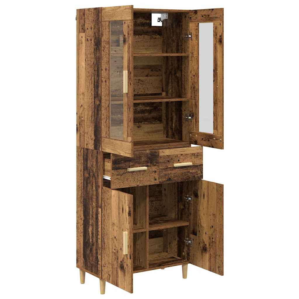 Hoge kast met lade Oud Hout 69,5 x 34 x 180 cm Bewerkt hout is nu te koop bij PeponiXL, paradijselijk wonen!