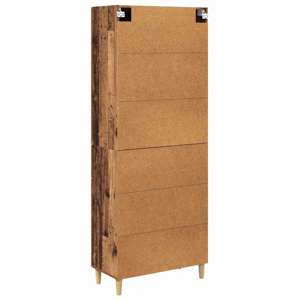 Hoge kast met lade Oud Hout 69,5 x 34 x 180 cm Bewerkt hout is nu te koop bij PeponiXL, paradijselijk wonen!