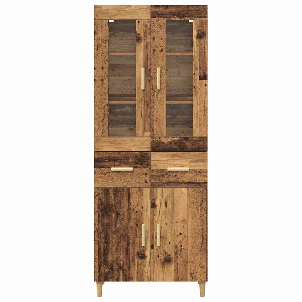 Hoge kast met lade Oud Hout 69,5 x 34 x 180 cm Bewerkt hout is nu te koop bij PeponiXL, paradijselijk wonen!