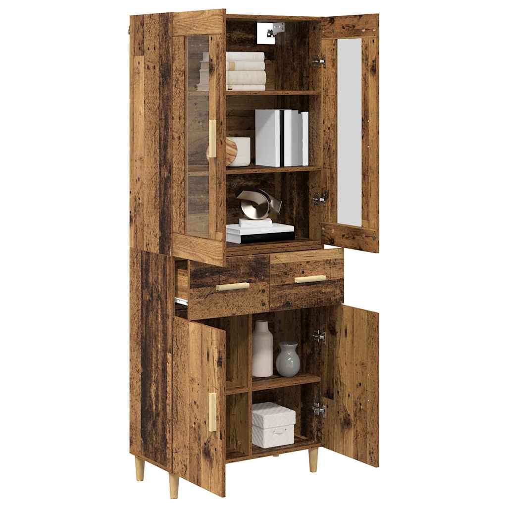 Hoge kast met lade Oud Hout 69,5 x 34 x 180 cm Bewerkt hout is nu te koop bij PeponiXL, paradijselijk wonen!