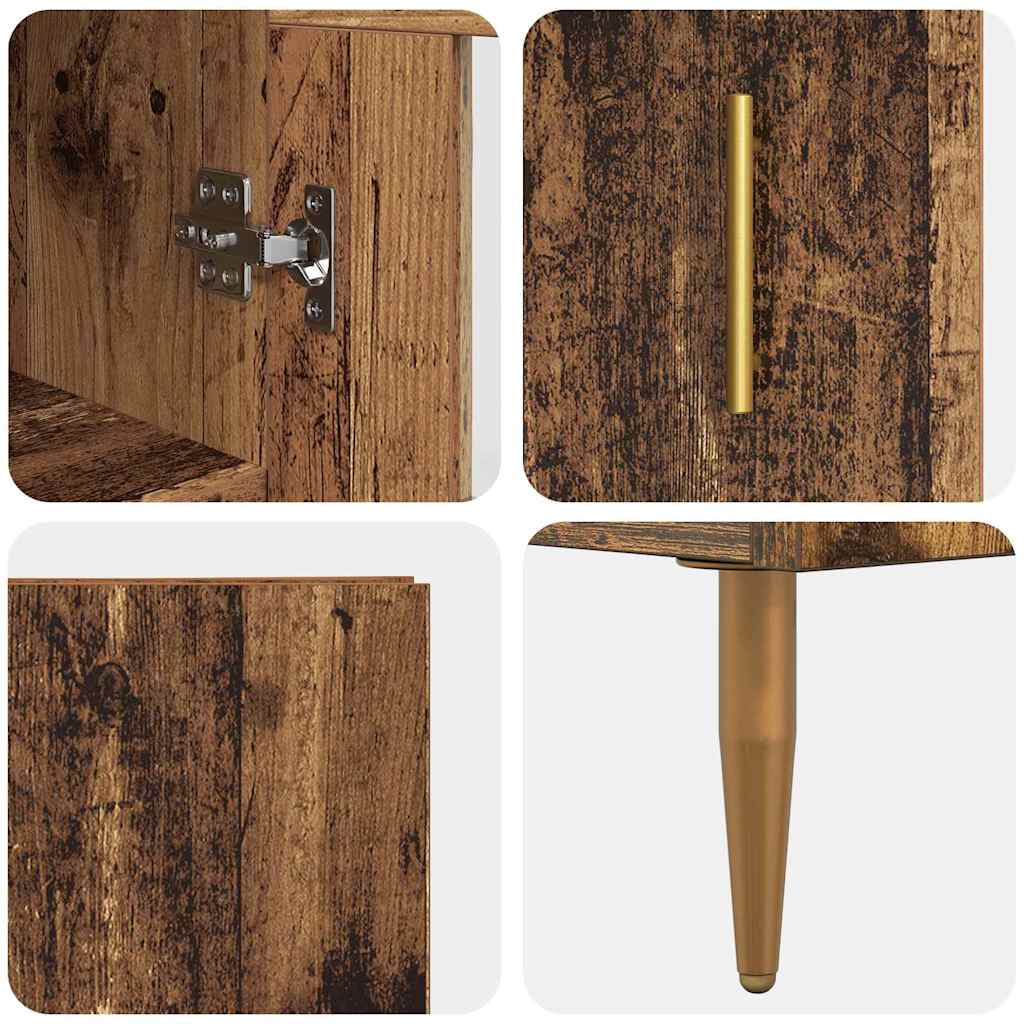Hoge kast 2 pcs Oud Hout Bewerkt hout is nu te koop bij PeponiXL, paradijselijk wonen!