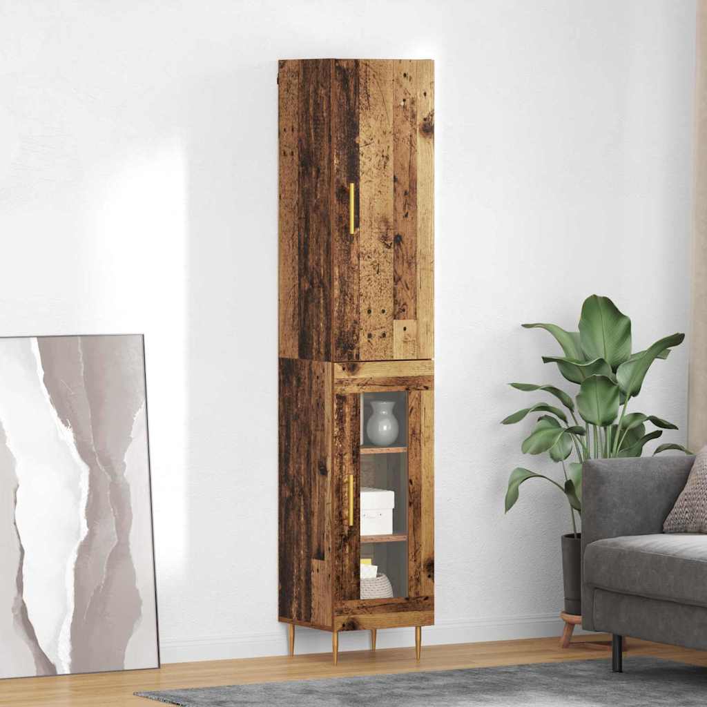 Hoge kast 2 pcs Oud Hout Bewerkt hout is nu te koop bij PeponiXL, paradijselijk wonen!