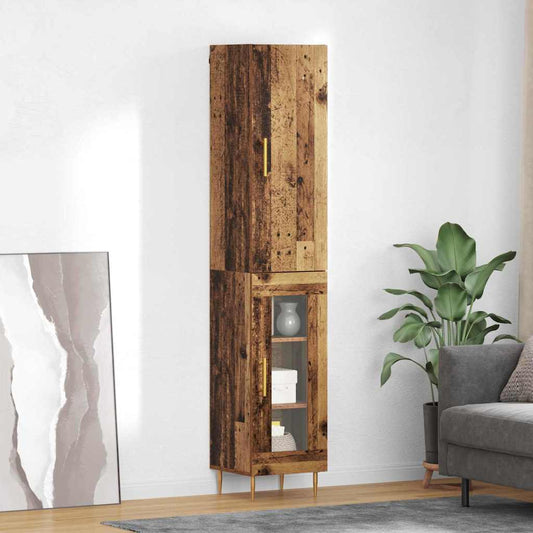 Hoge kast 2 pcs Oud Hout Bewerkt hout is nu te koop bij PeponiXL, paradijselijk wonen!