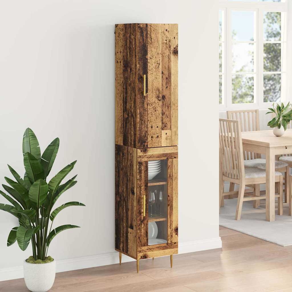 Hoge kast 2 pcs Oud Hout Bewerkt hout is nu te koop bij PeponiXL, paradijselijk wonen!