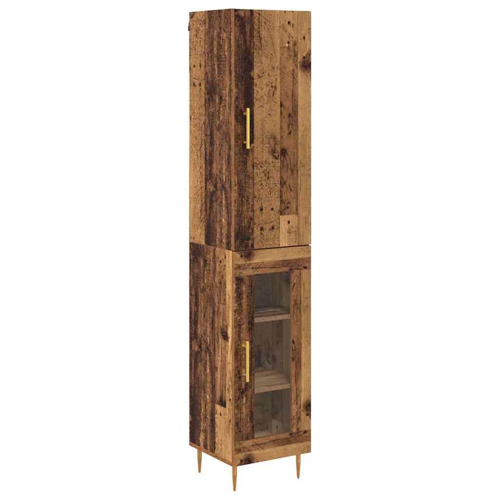 Hoge kast 2 pcs Oud Hout Bewerkt hout is nu te koop bij PeponiXL, paradijselijk wonen!