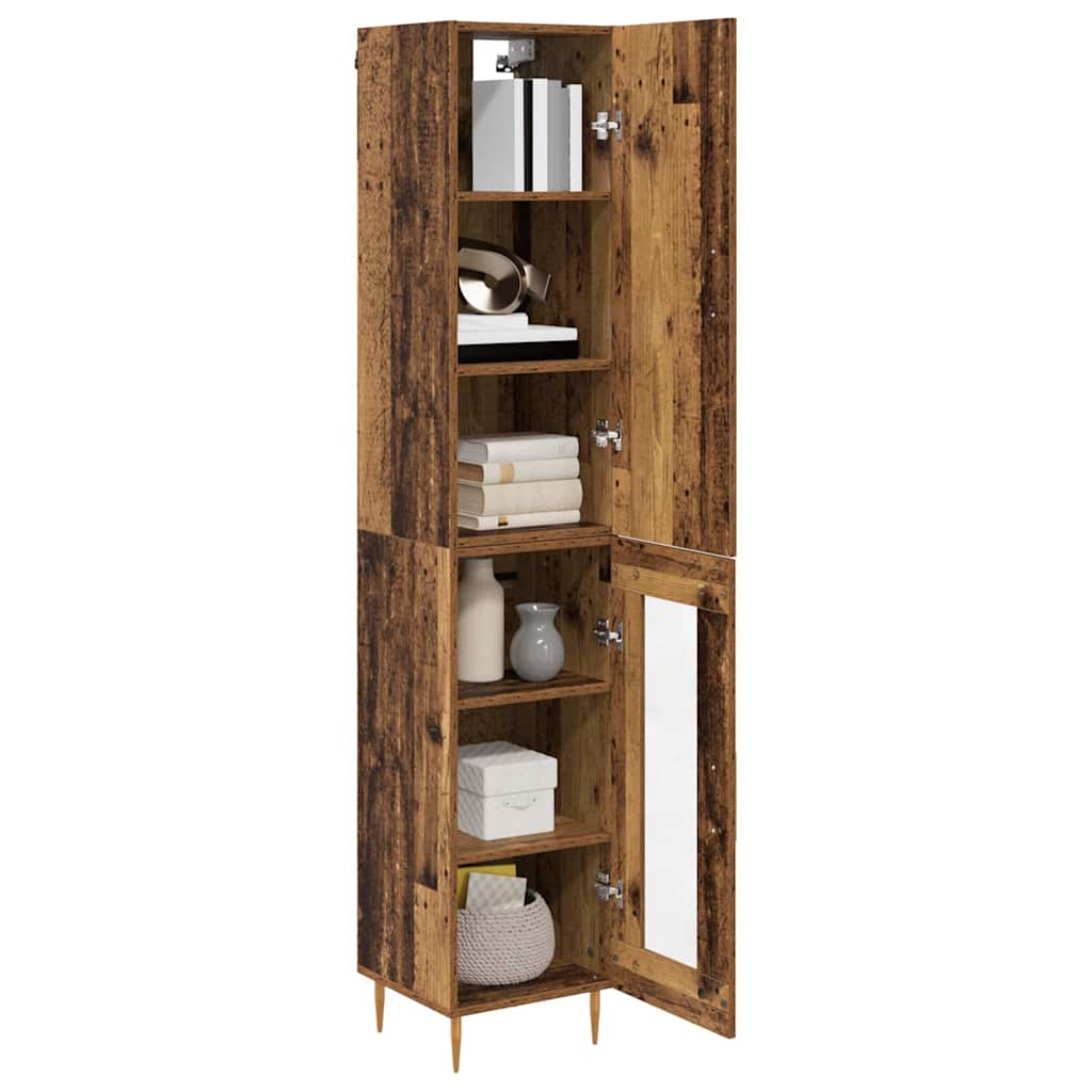 Hoge kast 2 pcs Oud Hout Bewerkt hout is nu te koop bij PeponiXL, paradijselijk wonen!