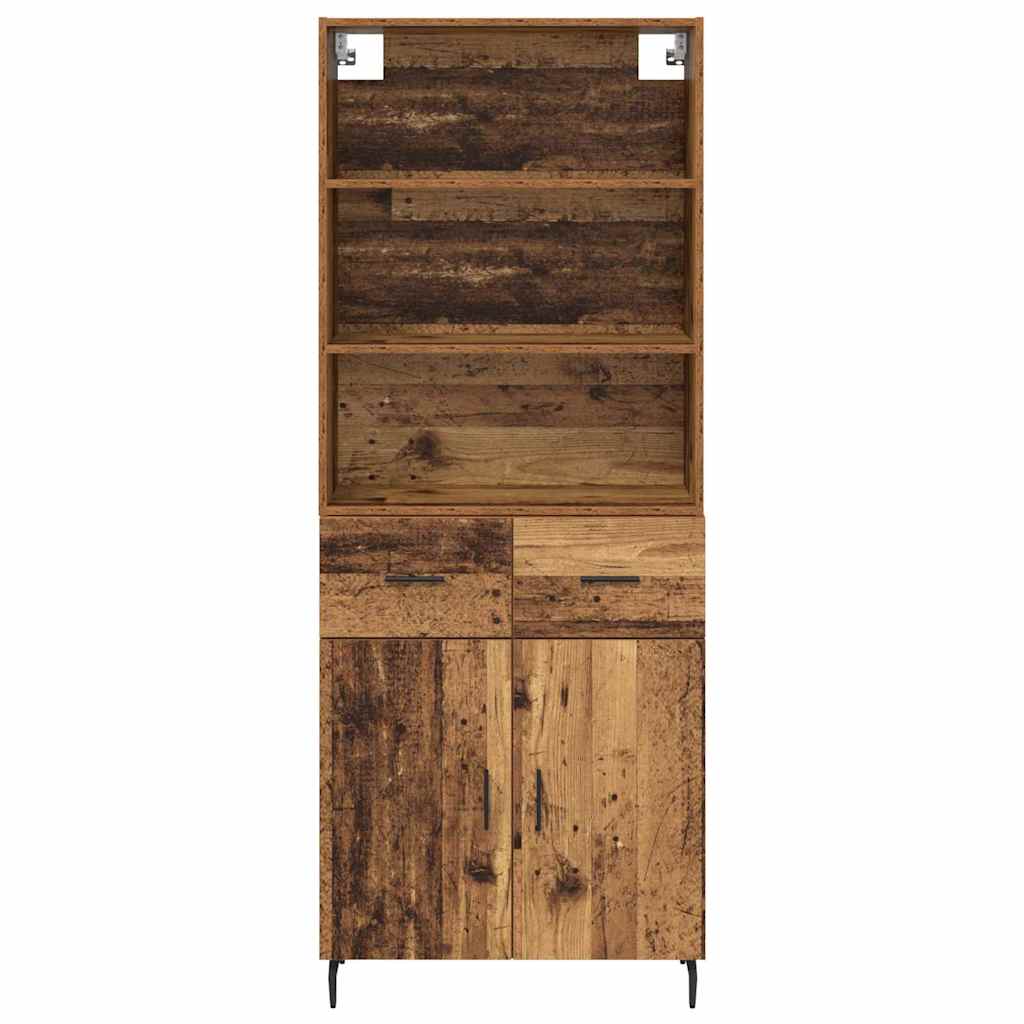 Hoge kast Oud Hout 69,5 x 34 x 180 cm Geengineerd Hout en Glas is nu te koop bij PeponiXL, paradijselijk wonen!