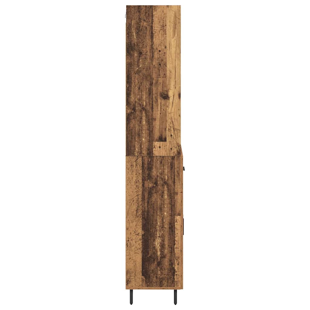 Hoge kast Oud Hout 69,5 x 34 x 180 cm Geengineerd Hout en Glas is nu te koop bij PeponiXL, paradijselijk wonen!