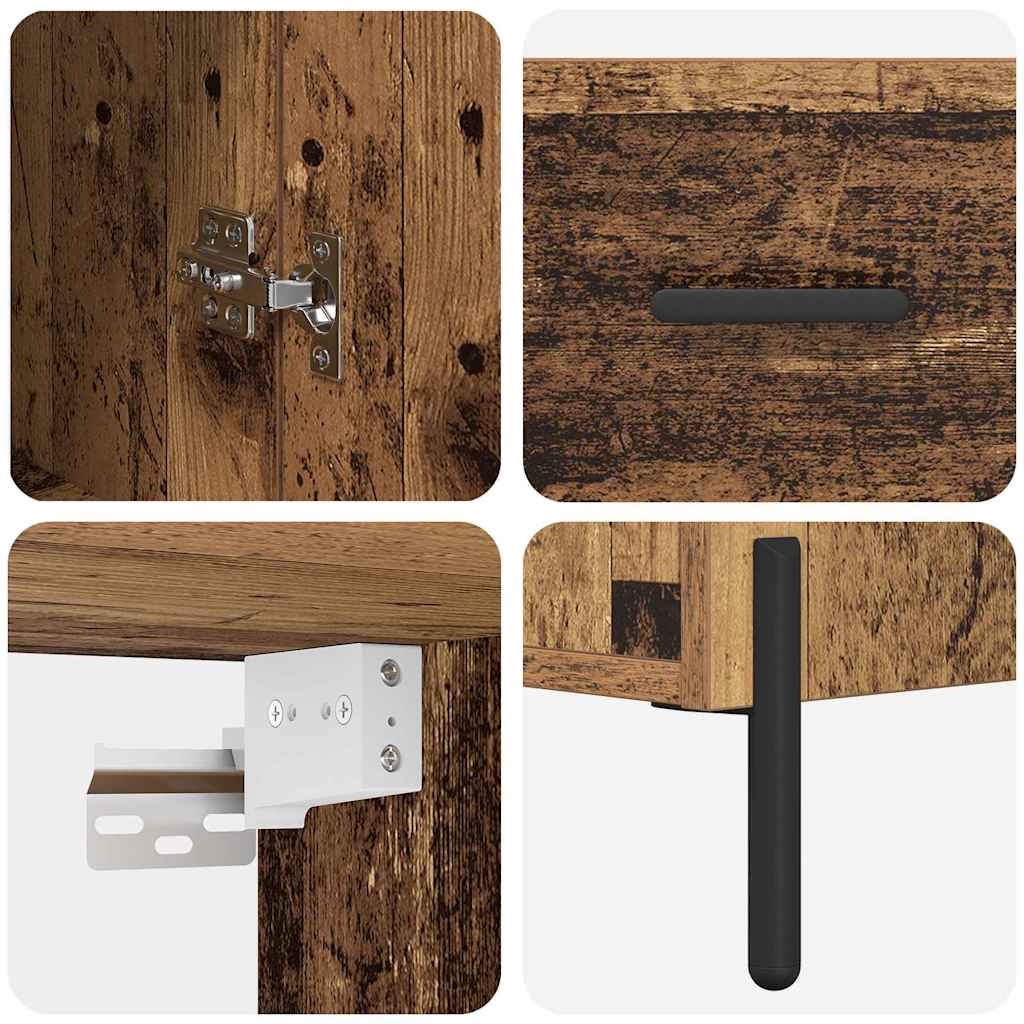 Hoge kast 2 pcs Oud Hout Bewerkt hout is nu te koop bij PeponiXL, paradijselijk wonen!