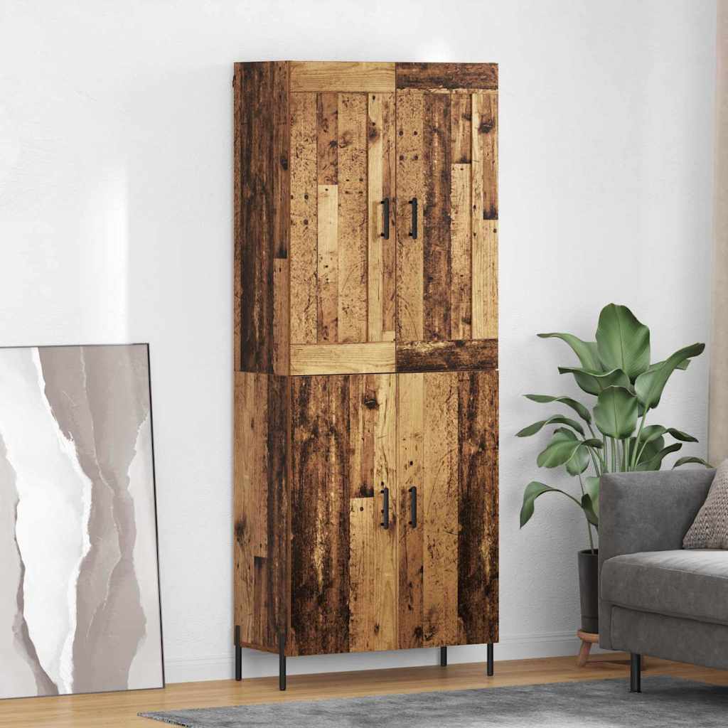 Hoge kast 2 pcs Oud Hout Bewerkt hout is nu te koop bij PeponiXL, paradijselijk wonen!