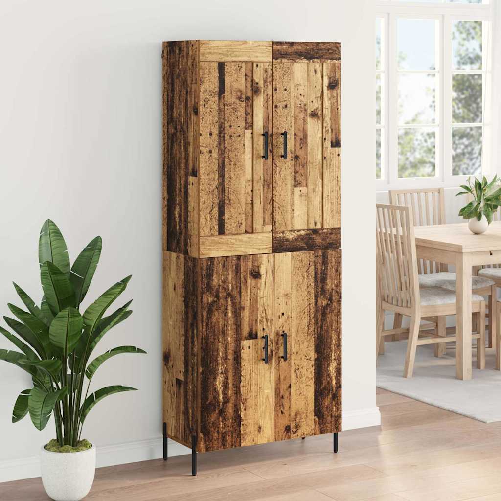 Hoge kast 2 pcs Oud Hout Bewerkt hout is nu te koop bij PeponiXL, paradijselijk wonen!