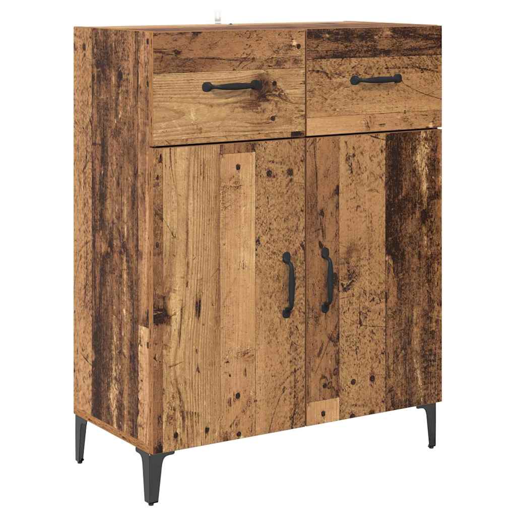 Highboard met lade Oud Hout 69,5 x 34 x 180 cm Bewerkt hout is nu te koop bij PeponiXL, paradijselijk wonen!