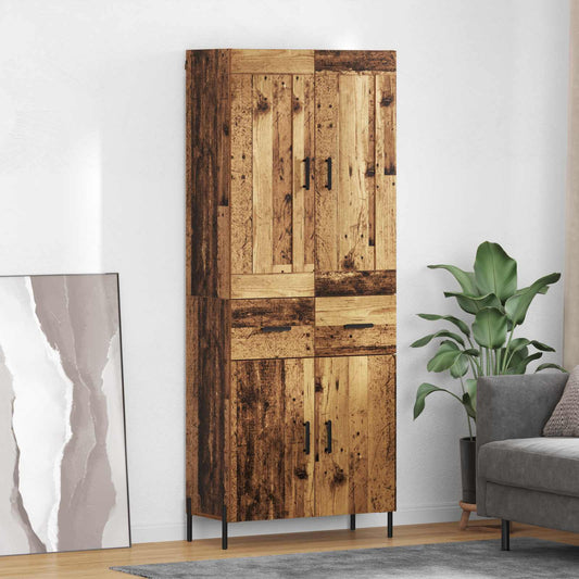 Hoge kast 2 pcs Oud Hout Bewerkt hout is nu te koop bij PeponiXL, paradijselijk wonen!