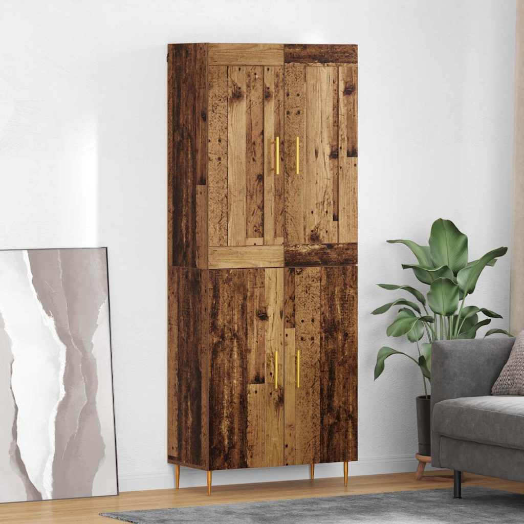 Hoge kast Oud Hout 69,5 x 34 x 180 cm Bewerkt hout is nu te koop bij PeponiXL, paradijselijk wonen!