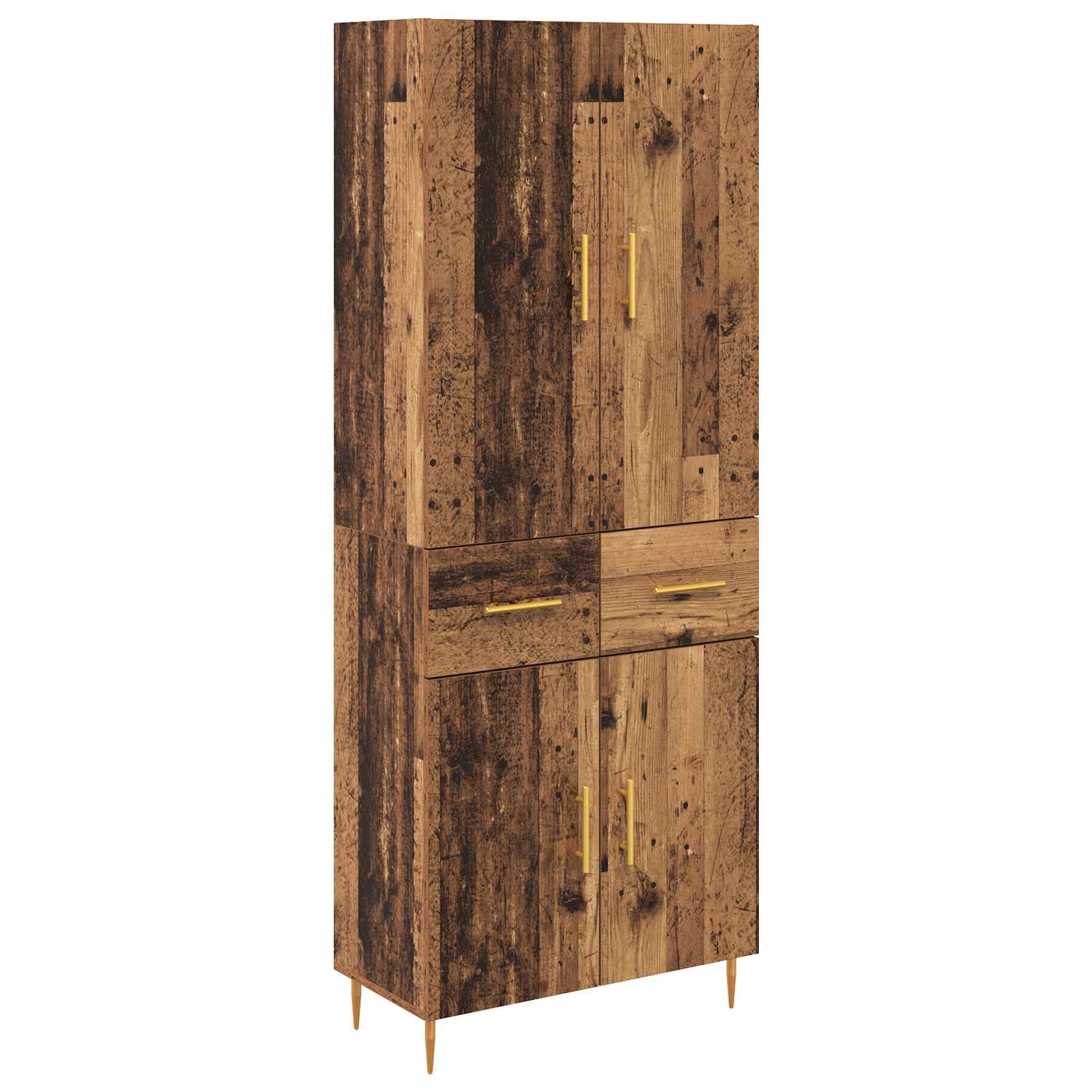 Highboard met lade Oud Hout 69,5 x 34 x 180 cm Bewerkt hout is nu te koop bij PeponiXL, paradijselijk wonen!