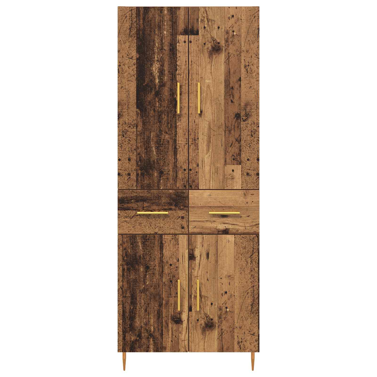 Highboard met lade Oud Hout 69,5 x 34 x 180 cm Bewerkt hout is nu te koop bij PeponiXL, paradijselijk wonen!