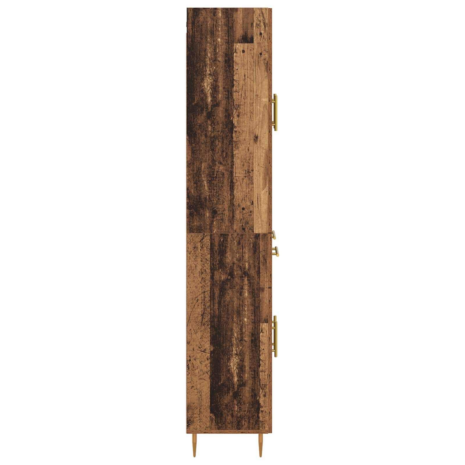 Highboard met lade Oud Hout 69,5 x 34 x 180 cm Bewerkt hout is nu te koop bij PeponiXL, paradijselijk wonen!