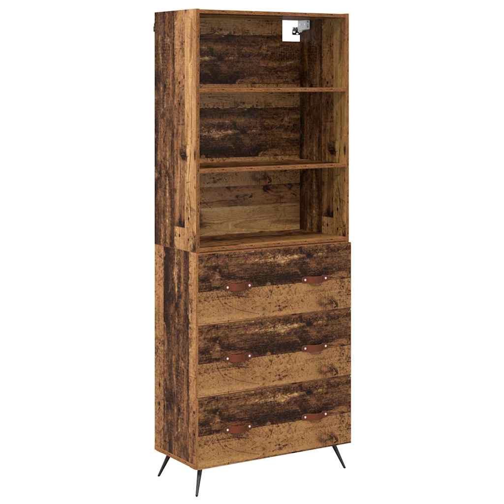 Hoge kast met lade Oud Hout 69,5 x 34 x 180 cm Bewerkt hout is nu te koop bij PeponiXL, paradijselijk wonen!