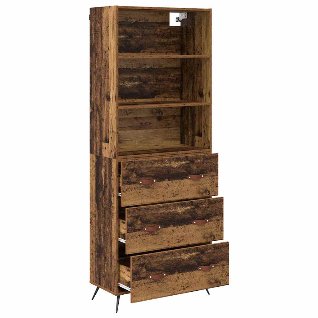 Hoge kast met lade Oud Hout 69,5 x 34 x 180 cm Bewerkt hout is nu te koop bij PeponiXL, paradijselijk wonen!
