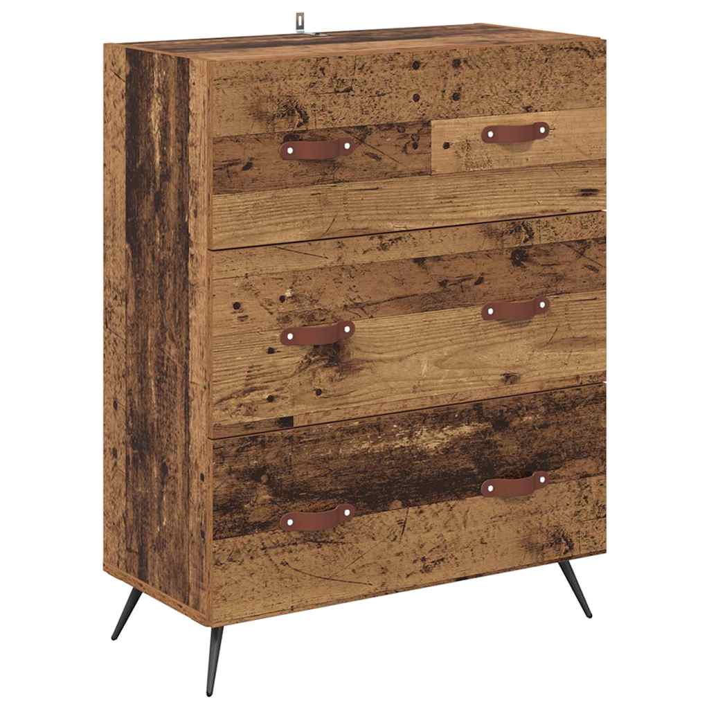 Hoge kast met lade Oud Hout 69,5 x 34 x 180 cm Bewerkt hout is nu te koop bij PeponiXL, paradijselijk wonen!