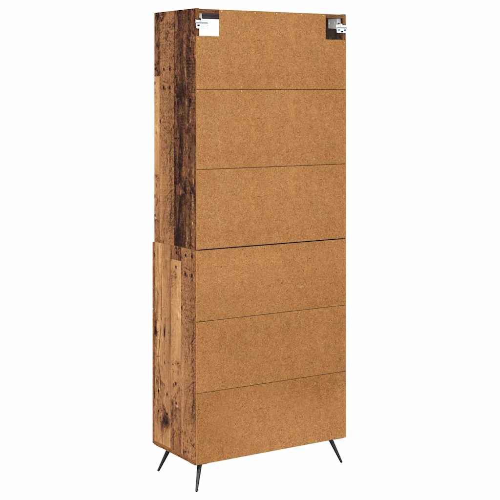 Hoge kast met lade Oud Hout 69,5 x 34 x 180 cm Bewerkt hout is nu te koop bij PeponiXL, paradijselijk wonen!