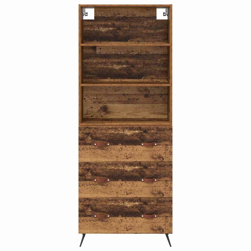 Hoge kast met lade Oud Hout 69,5 x 34 x 180 cm Bewerkt hout is nu te koop bij PeponiXL, paradijselijk wonen!