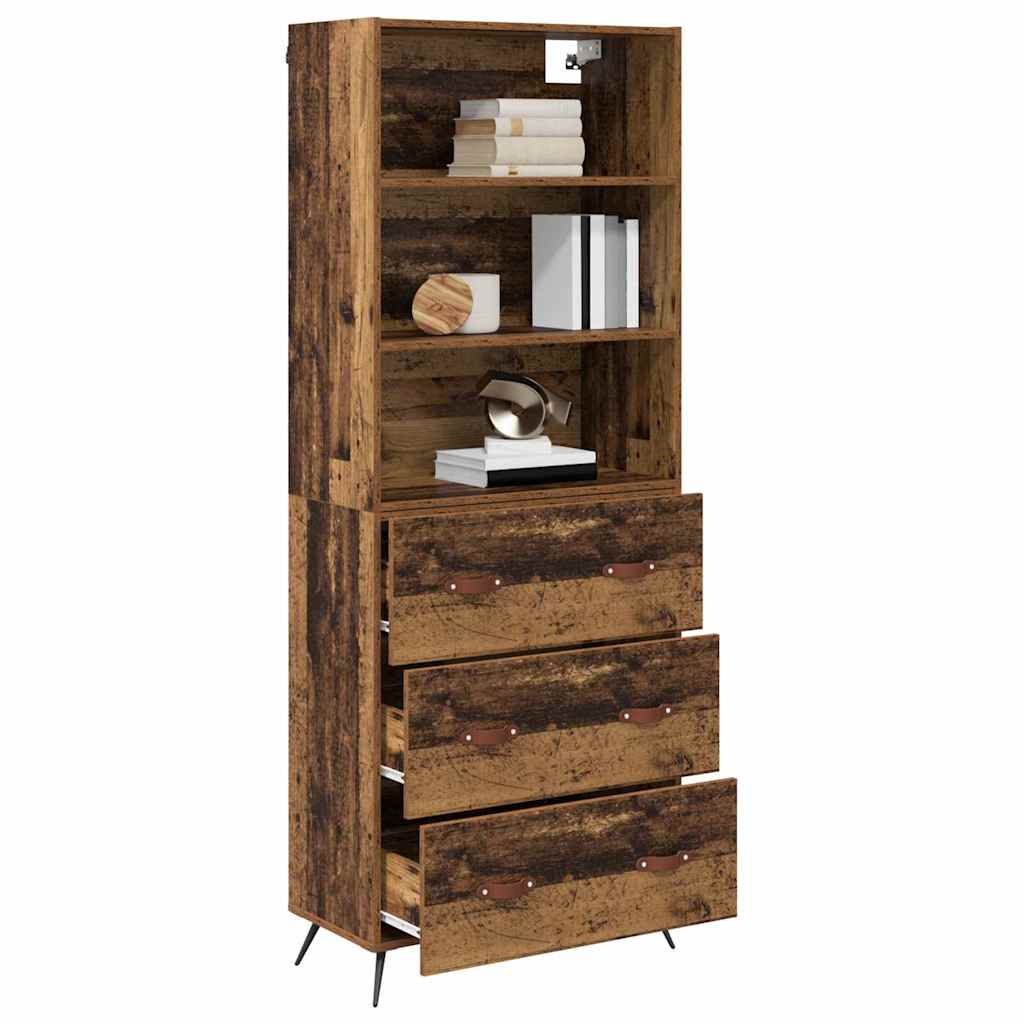 Hoge kast met lade Oud Hout 69,5 x 34 x 180 cm Bewerkt hout is nu te koop bij PeponiXL, paradijselijk wonen!