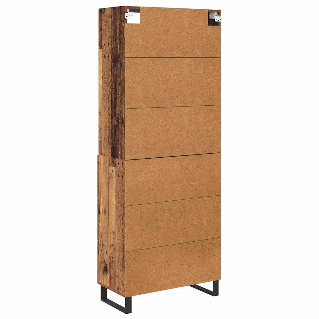Hoge kast met lade 2 pcs Oudhout Bewerkt hout is nu te koop bij PeponiXL, paradijselijk wonen!