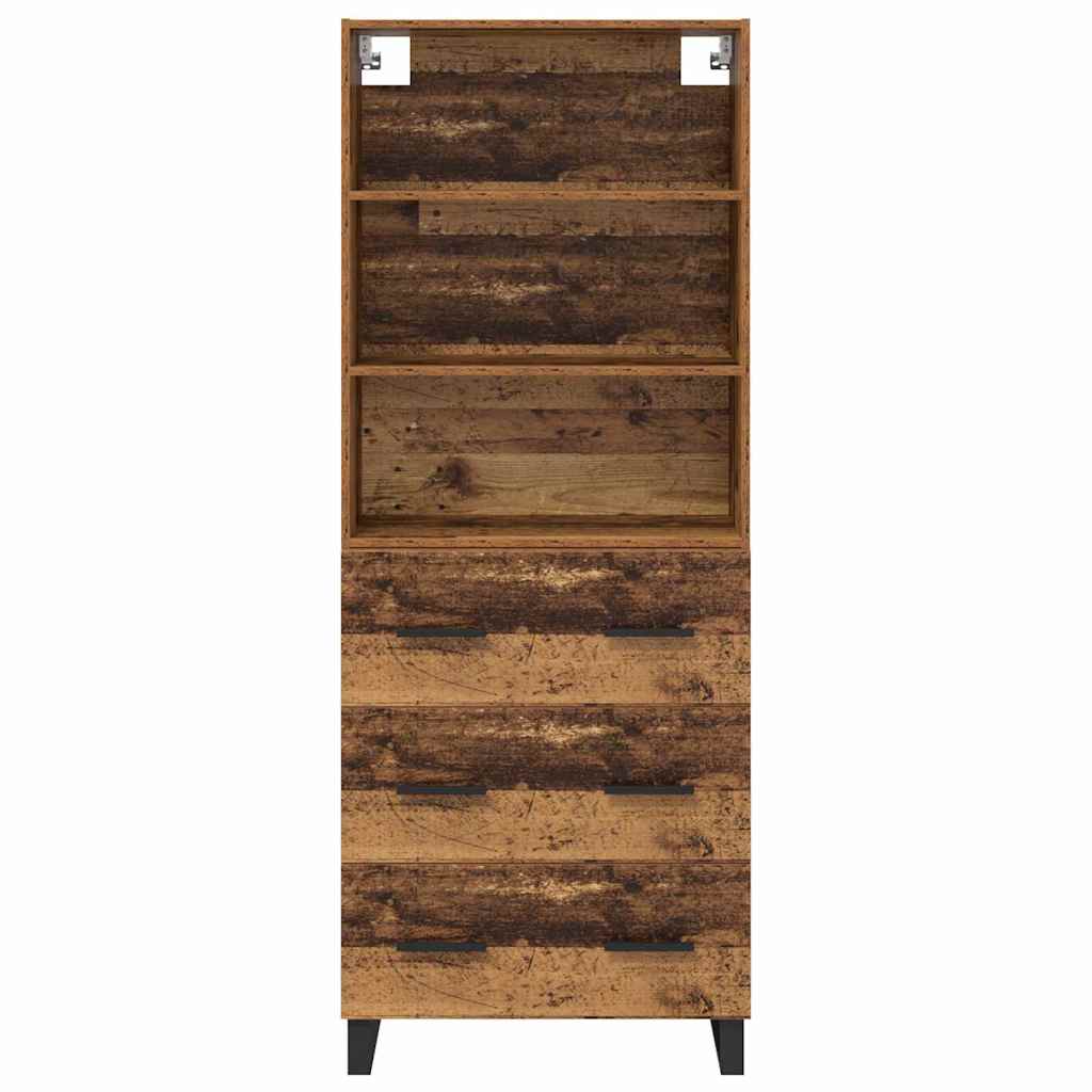 Hoge kast met lade 2 pcs Oudhout Bewerkt hout is nu te koop bij PeponiXL, paradijselijk wonen!