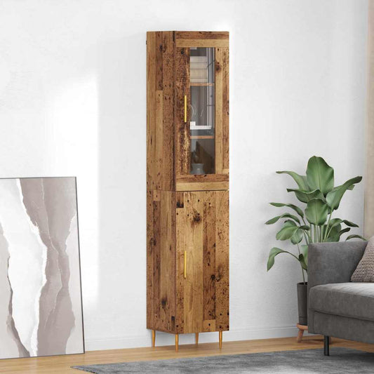 Hoge kast 2 pcs Oud Hout Bewerkt hout is nu te koop bij PeponiXL, paradijselijk wonen!