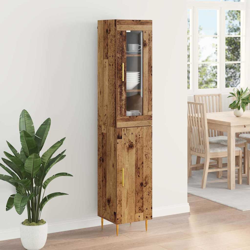 Hoge kast 2 pcs Oud Hout Bewerkt hout is nu te koop bij PeponiXL, paradijselijk wonen!