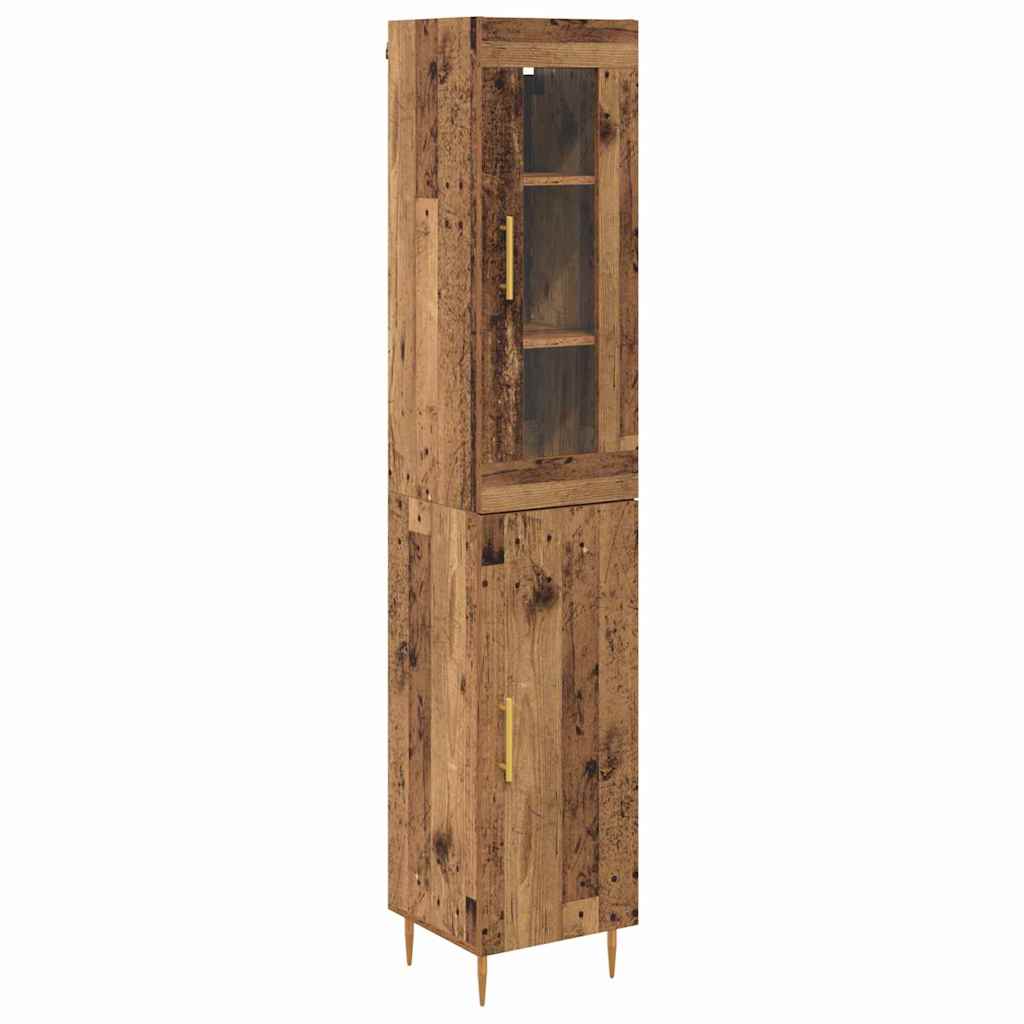 Hoge kast 2 pcs Oud Hout Bewerkt hout is nu te koop bij PeponiXL, paradijselijk wonen!