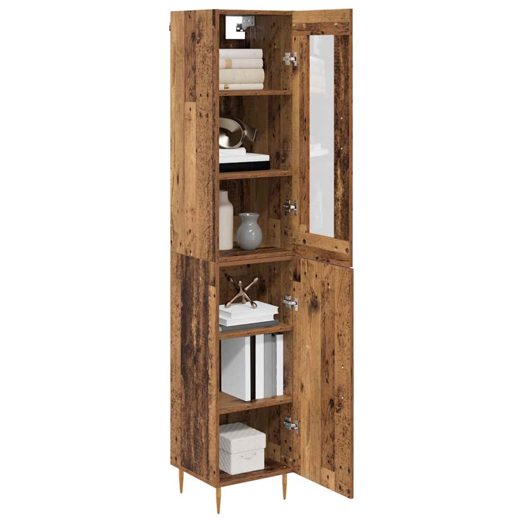 Hoge kast 2 pcs Oud Hout Bewerkt hout is nu te koop bij PeponiXL, paradijselijk wonen!