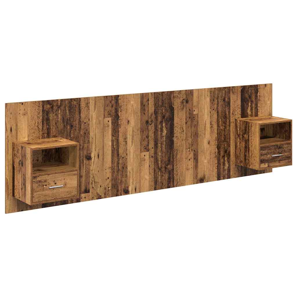 Hoofdbord Met Kast met lade 3 pcs Oud Hout Bewerkt hout is nu te koop bij PeponiXL, paradijselijk wonen!