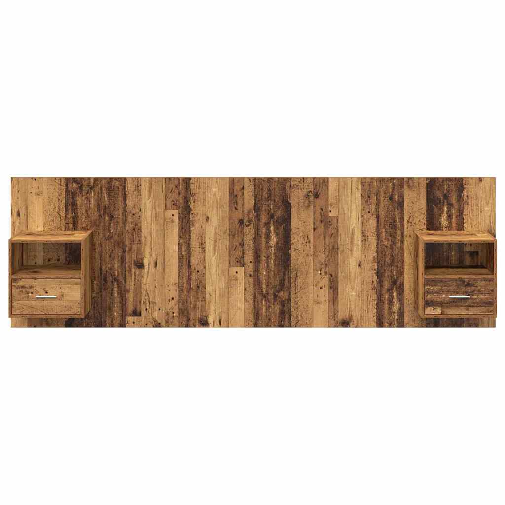 Hoofdbord Met Kast met lade 3 pcs Oud Hout Bewerkt hout is nu te koop bij PeponiXL, paradijselijk wonen!