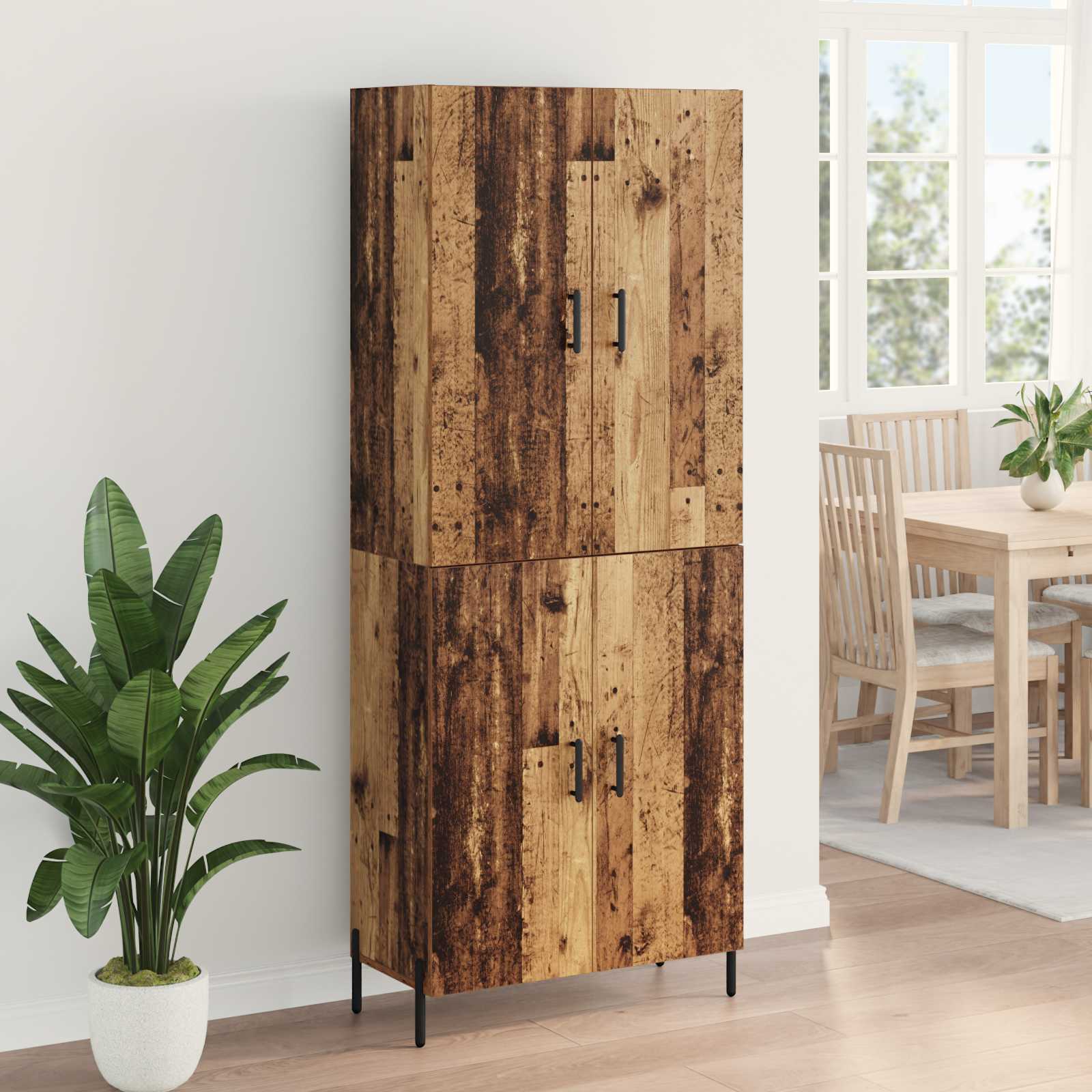 Highboard Oud Hout 69,5 x 34 x 180 cm Bewerkt hout is nu te koop bij PeponiXL, paradijselijk wonen!