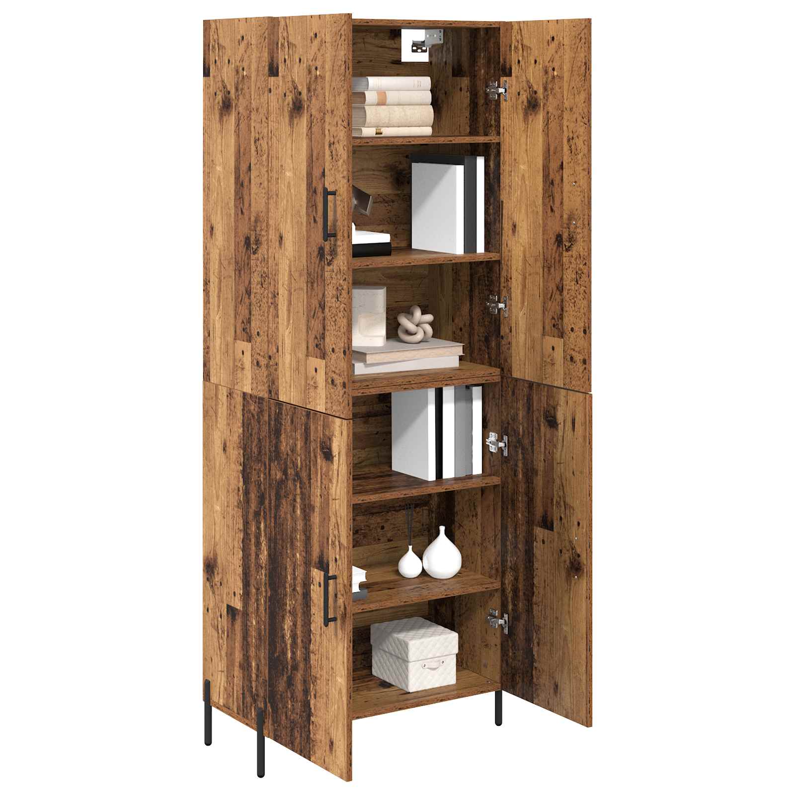 Highboard Oud Hout 69,5 x 34 x 180 cm Bewerkt hout is nu te koop bij PeponiXL, paradijselijk wonen!