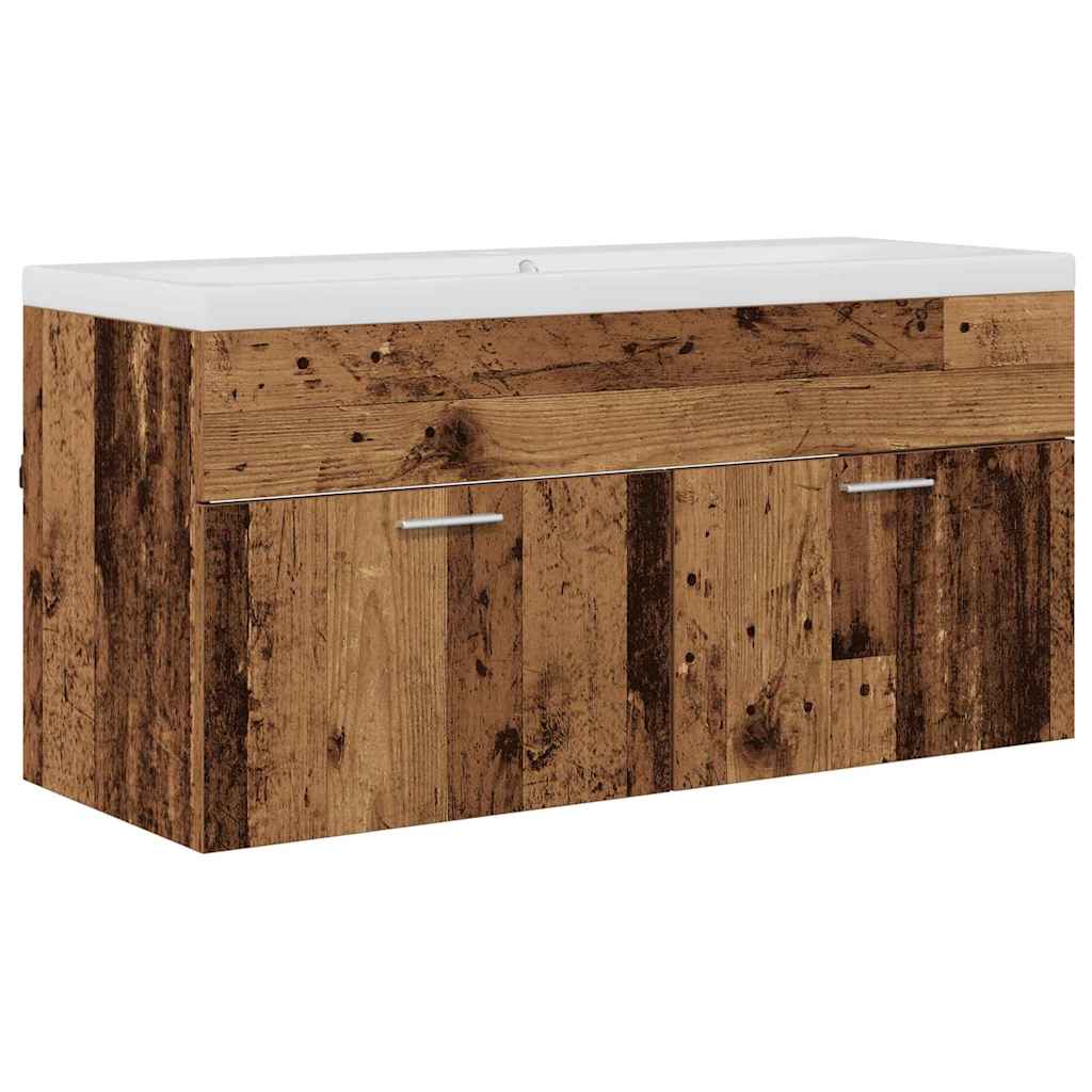 Badkamerkast met opslag Oudhout 100 x 38,5 x 46 cm Bewerkt hout is nu te koop bij PeponiXL, paradijselijk wonen!