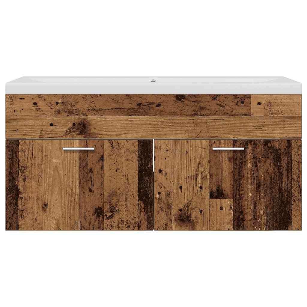 Badkamerkast met opslag Oudhout 100 x 38,5 x 46 cm Bewerkt hout is nu te koop bij PeponiXL, paradijselijk wonen!