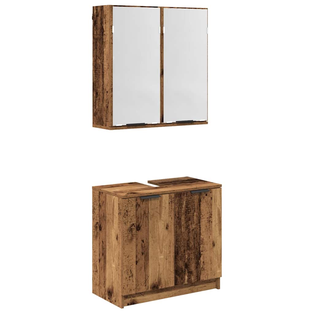 Badkamerkastenset met plank met opslag Oud Hout Bewerkt hout is nu te koop bij PeponiXL, paradijselijk wonen!