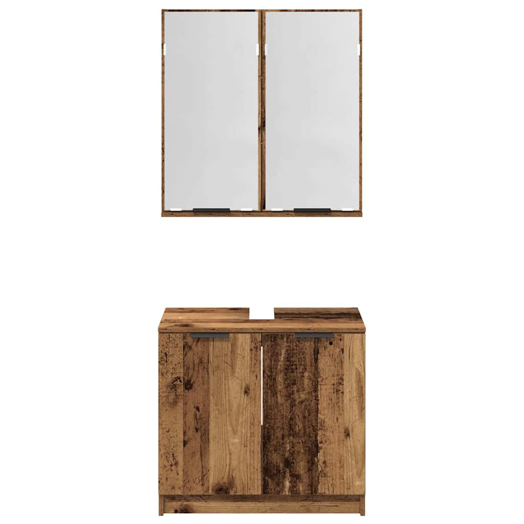 Badkamerkastenset met plank met opslag Oud Hout Bewerkt hout is nu te koop bij PeponiXL, paradijselijk wonen!