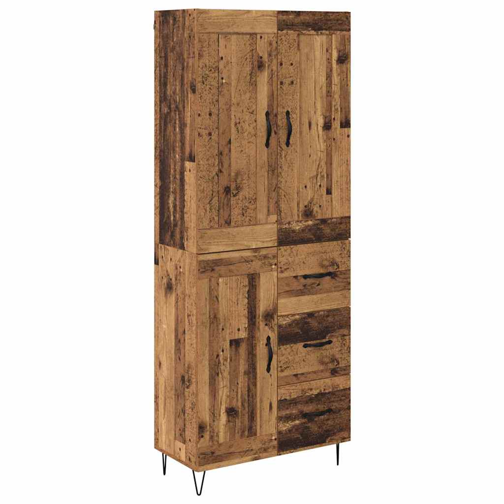 Hoge kast met lade Oud Hout 69,5 x 34 x 180 cm Bewerkt hout is nu te koop bij PeponiXL, paradijselijk wonen!