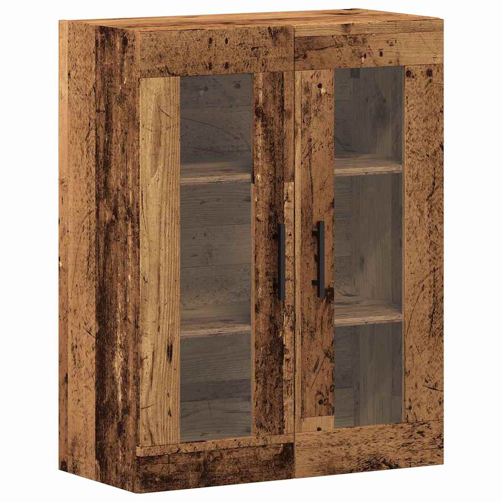 Hoge kast met lade 2 pcs Oud Hout Geengineerd Hout en Glas is nu te koop bij PeponiXL, paradijselijk wonen!
