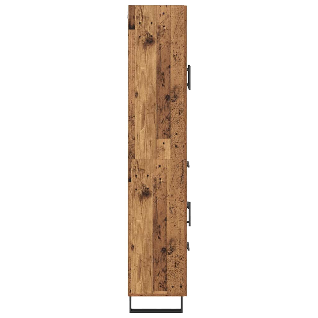 Hoge kast met lade 2 pcs Oud Hout Geengineerd Hout en Glas is nu te koop bij PeponiXL, paradijselijk wonen!